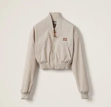 Miu Miu Panama Cotton Blouson Jacket Color Limestone