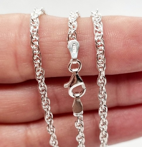Sterling Silver Chain Necklace Twisted Prince of Wales Solid 925 - Various sizes - Picture 10 of 15