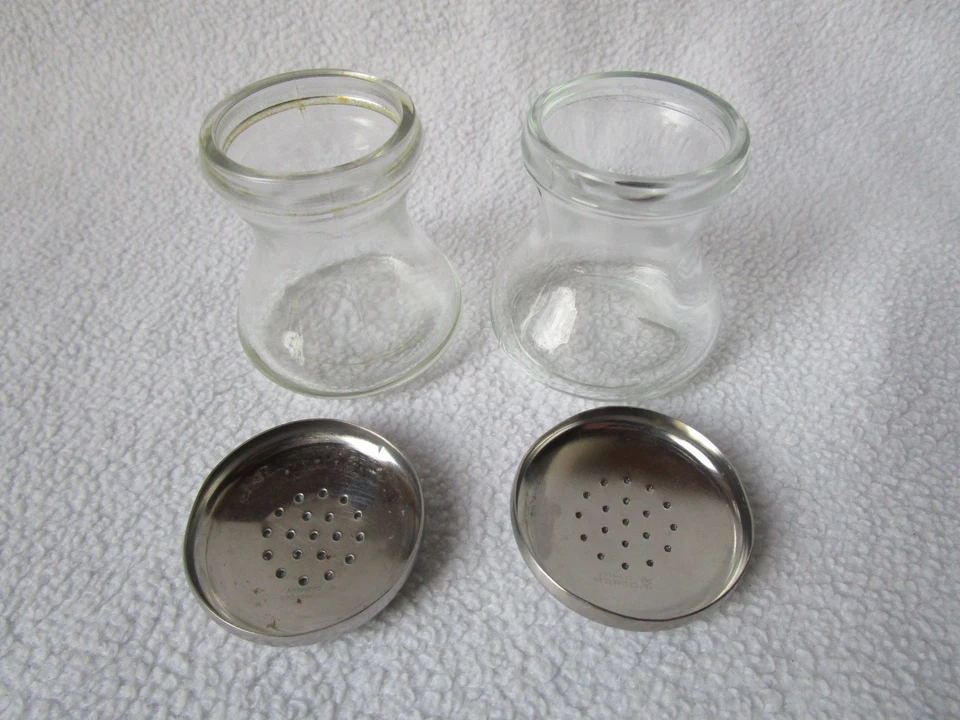 WMF Cromargan Glas Max&Moritz Salz/Pfeffer-Streuer Wagenfeld Designklassiker - Bild 3 von 4