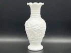 Vintage Imperial Milk Glass Bud Vase MCM Loganberry Pattern 6.25"