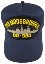 USS Moosbrugger DD-980 Ship HAT. Navy Blue. Veteran Family-Owned Business