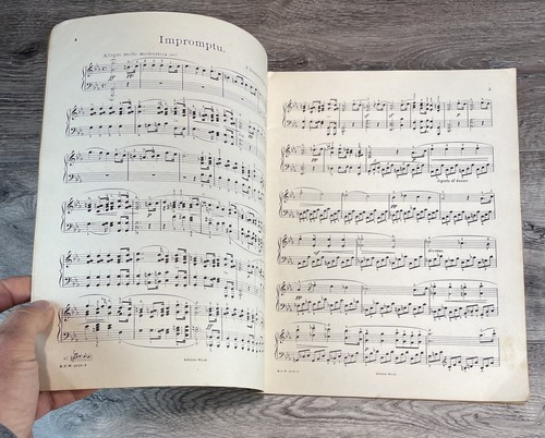 Schubert Impromptus Op 90 Edition Wood Piano Solo Vintage Classic Sheet Music - 第 5/9 張圖片