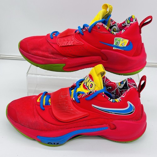 Nike UNO x Zoom Freak 3 NRG 50th Anniversary RED Men's Size 9.5 Sneakers - Picture 6 of 12