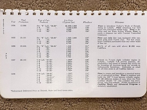 1937 Cadillac V8 V12 V16 Datenbuch Revisionen, datiert 18.12.1937 - Bild 9 von 13