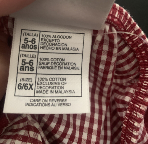 New Vintage Disney Embroidered Pooh Bear Red & White Gingham Dress Girls 6/6X - Picture 11 of 11