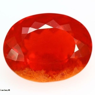 4.37CTS NATURAL ORANGE COLOR FIRE OPAL OVAL SHAPE LOOSE ...