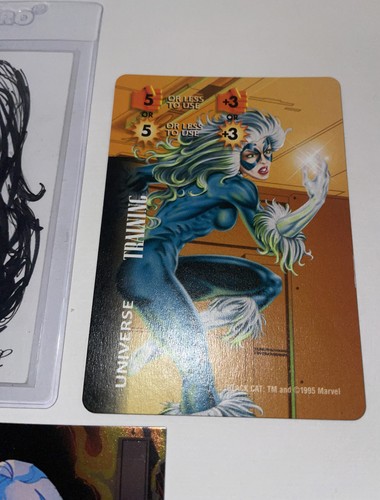 Black Cat Sketch Card & Bonus Black Cat Marvel Cards Marvel Masterpieces & Metal - Picture 5 of 9