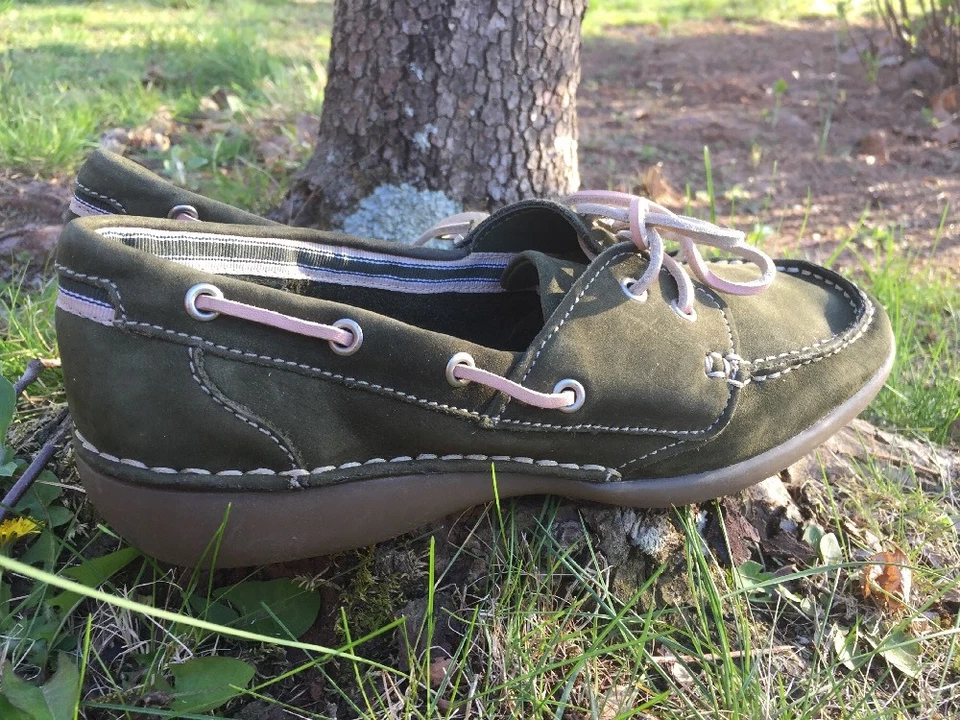 BASS BOATER Top Sider Mary Janes 皮革芭蕾平底乐福鞋女式鞋 8 码 — 第 3/4 张图片