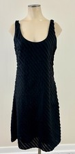 EILEEN FISHER 100 SILK Womens Sz 4 Black Layered Sleeveless Lined Dress EXC