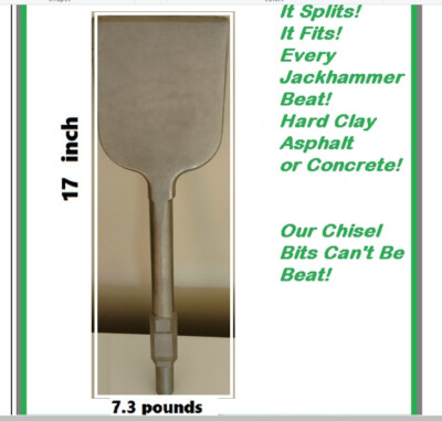 Jack Hammer Chisel Bit 1-1/8''Hex Shank concrete/asphalt FAST SHIPPING