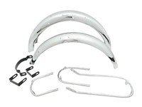 Chrom Vordere Hintere Schutzblech Set & Stay Triumph T140 Bonneville Bonnie Gec
