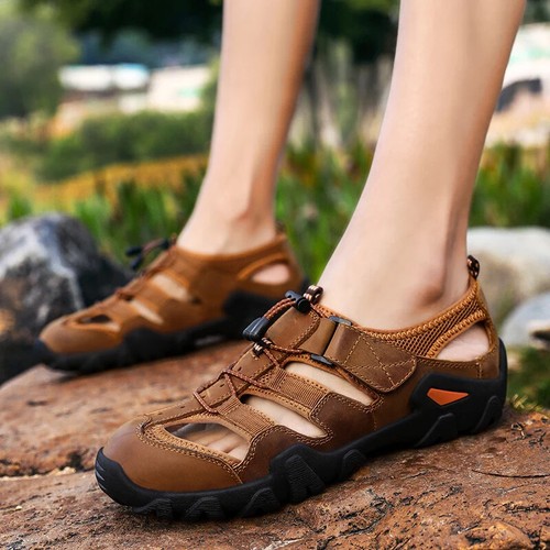 Sandali estivi uomo sandali antiscivolo traspiranti trekking casual scarpe da spiaggia - Foto 12 di 27