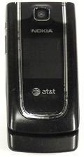 Nokia 6555 - Black and Silver  AT T  Rare Cellular Flip Phone - Red Back
