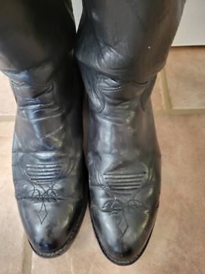 Justin Boots Jackson 10 Inch Round Toe Roper Mens Black  display picture 1