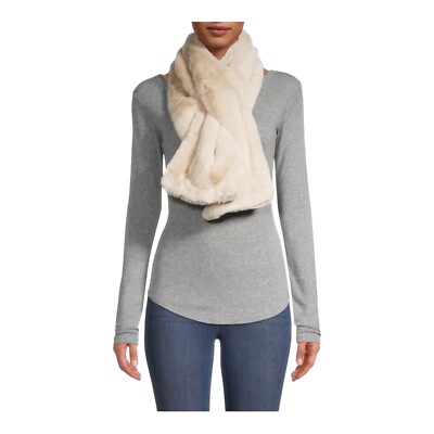 Apparis Women s Bambi Faux Fur Rectangle Winter Scarf Cream Color