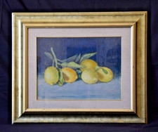 Quadro Dipinto a Olio Natura Morta con Limoni