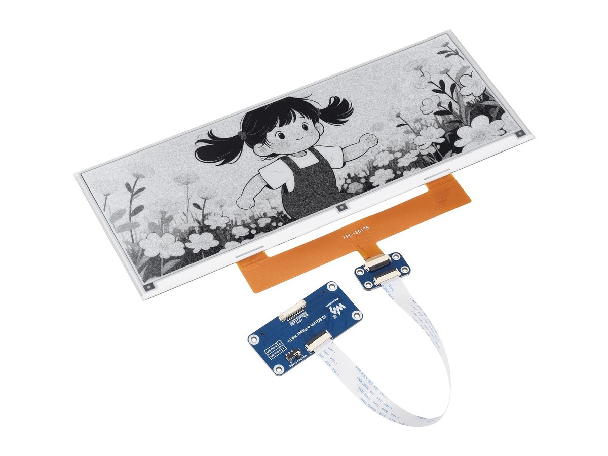 Waveshare 10.85inch E-Paper Display, E-ink Display 1360×480 Black