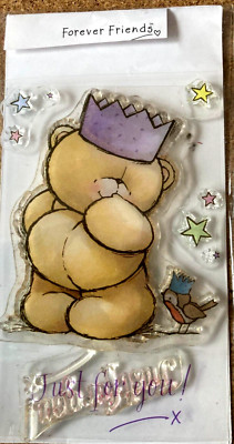 Forever Friends Just for You clear stamp set bear party hats Robin stars