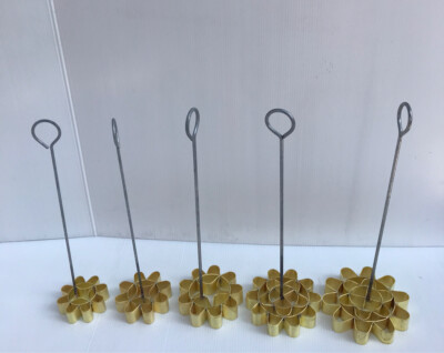 Thai Traditional Dressert Maker Dok Jok Brass Mold Lotus Flowers Kitchenware