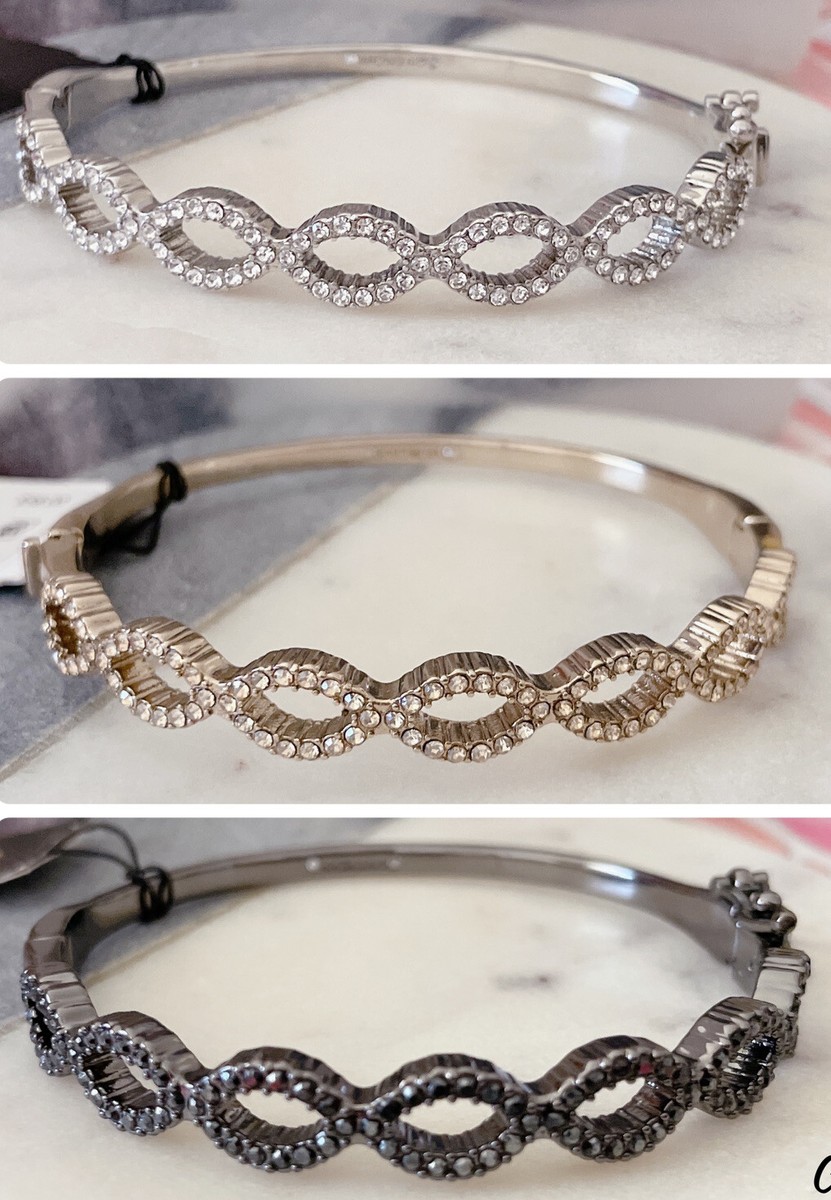 GIVENCHY＊Silver-Tone Pave クリスタルブレスレット＊送料込 Vintage GIVENCHY Silver-tone Pavé Bracelet(7349), Gift for