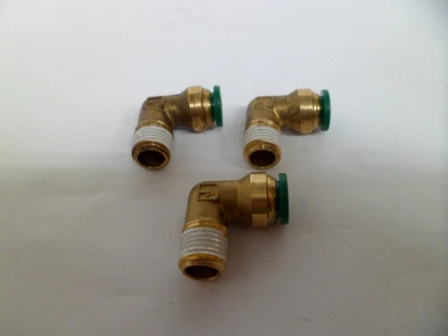 PARKER PRESTOLOK 3/8" TUBE X 1/4" NPT. ELBOW LOT OF 3 NOS Free ship USA