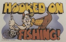 Original Vintage 1985 Hooked On Fishing Mini Hot Peel Iron On Transfer