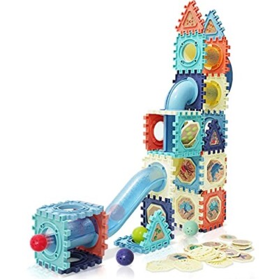 XAOHAO Marble Run Building Blocks for Kids Toy Brick building 84 Piece Game Set