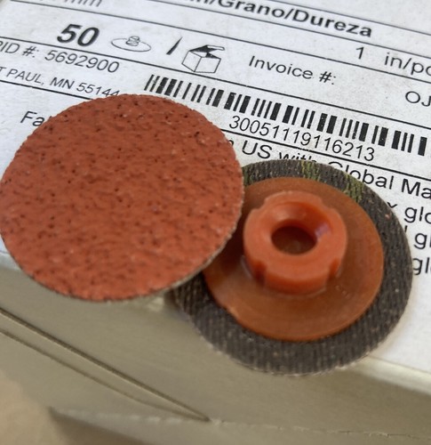 Qty:50 3M 977F 1” 60 Grit Roloc Abrasive Disc Type S Quick Change Turn On / Off - Picture 2 of 4