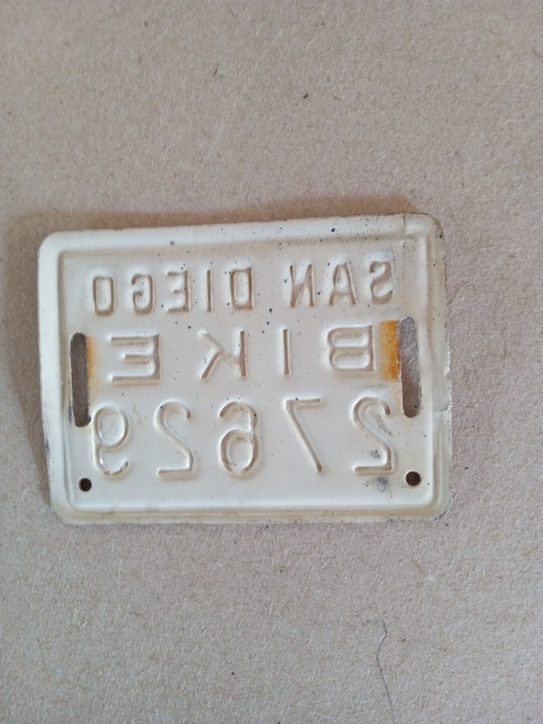 Vintage Bicycle License Plate Tag San Diego CA 27629 eBay