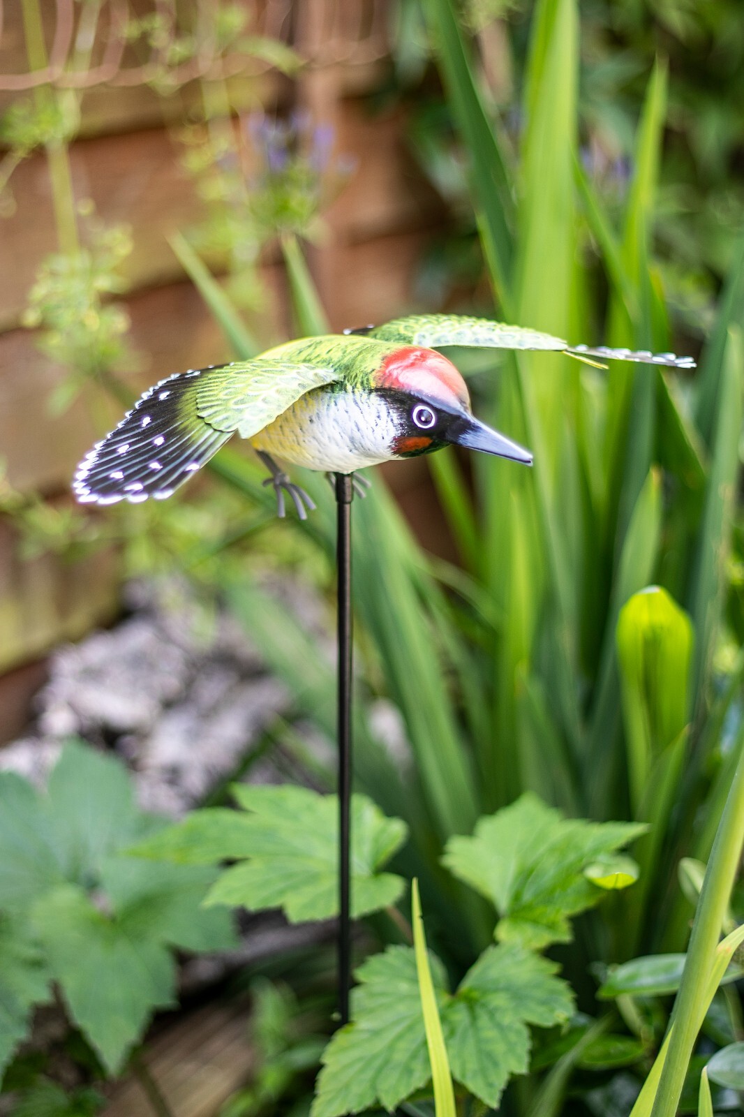 Inquisitive 3d Metal Woodpecker on Stake La Hacienda Garden Bird Ornament