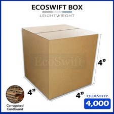 1 Pallet of 4x4x4 EcoSwift Cardboard Packing Moving Shipping Boxes 4,000 Pack 