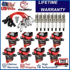 8Pack Ignition Coil+Spark Plug+Wires set For Chevy Silverado 1500 2500 GMC UF262