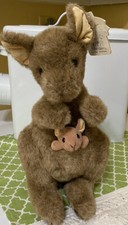 1993 Gund  Pockets  Kangaroo Plush W/ Joey Safari Animals 12"