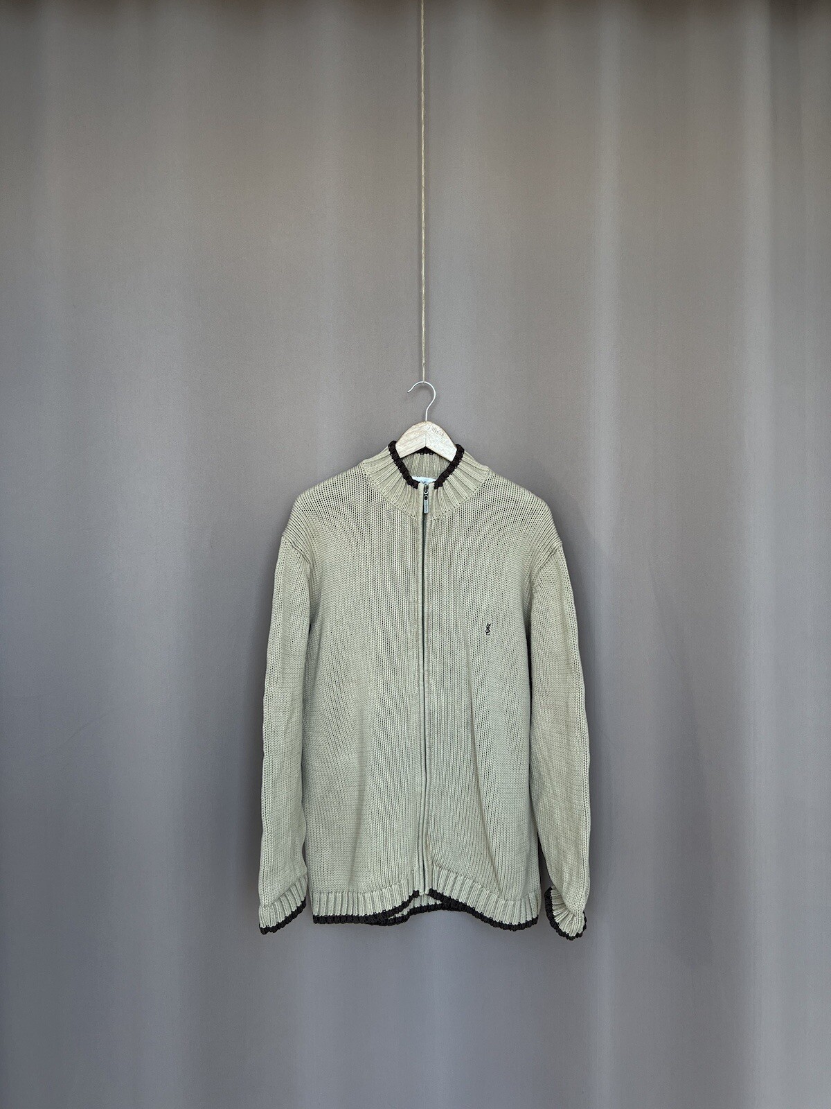 Maglione maglia Yves Saint Laurent YSL full zip pesante uomo taglia XL vintage