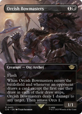 FOIL NM Orcish Bowmasters (Borderless Alternate Art) [The Lord of