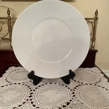 Crate & Barrel TAMIKO White Porcelain 11”Dinner Plate, Made In Japan.
