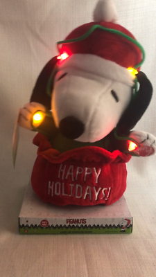 Singing Snoopy Christmas Animated Musical Plush Happy Holidays