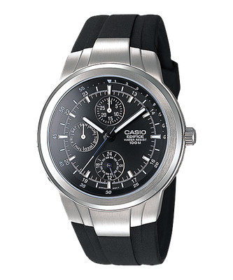 Casio Edifice EF305-1AV Men's Multifunction Black and Sliver Watch