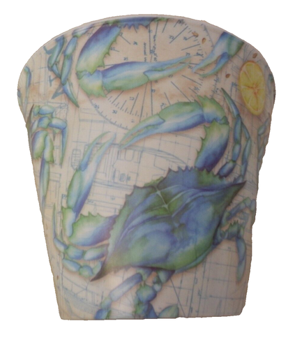 NEW Melamine BLUE CRAB Shell BUCKET Coastal Beach SUMMER Clam Bake