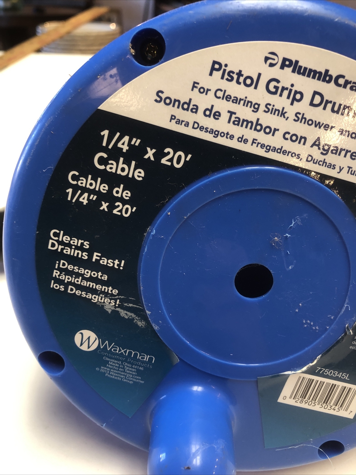 BrassCraft 7750345L 1/4 in. x 20 ft. PistolGrip Drum Auger