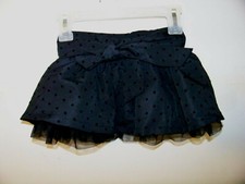 The Childrens Place Girls Black Polka Dot Skirt Size Tg Missing Waist 18" 12 Mos