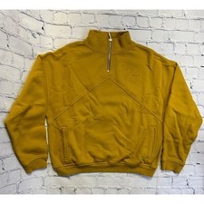 Rhude Quater Zip Mustard Sweatshirt