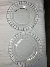 Set Of 2, Duralex France Clear Ruffle Design Scallop 9” Dinner/Salad Plates #SH