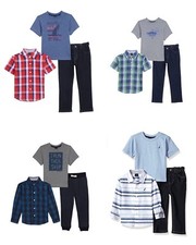 New Nautica Boys Button up, Tee and Denim Pant Set , 4, 7 MSRP 54.50