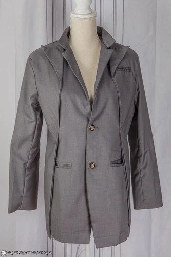 Grey Dress Coat Men’s Small Jacket Steampunk Goth Costume