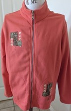 ICANTOO Peach Hade Painted Sweatshirt Zip up Size Large Made in USA