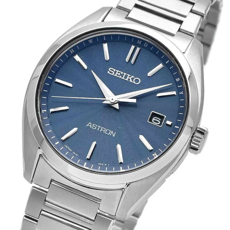 SEIKO ASTRON SBXY031 Titanium Sapphire Crystal Radio Solar Watch Blue Dial Men