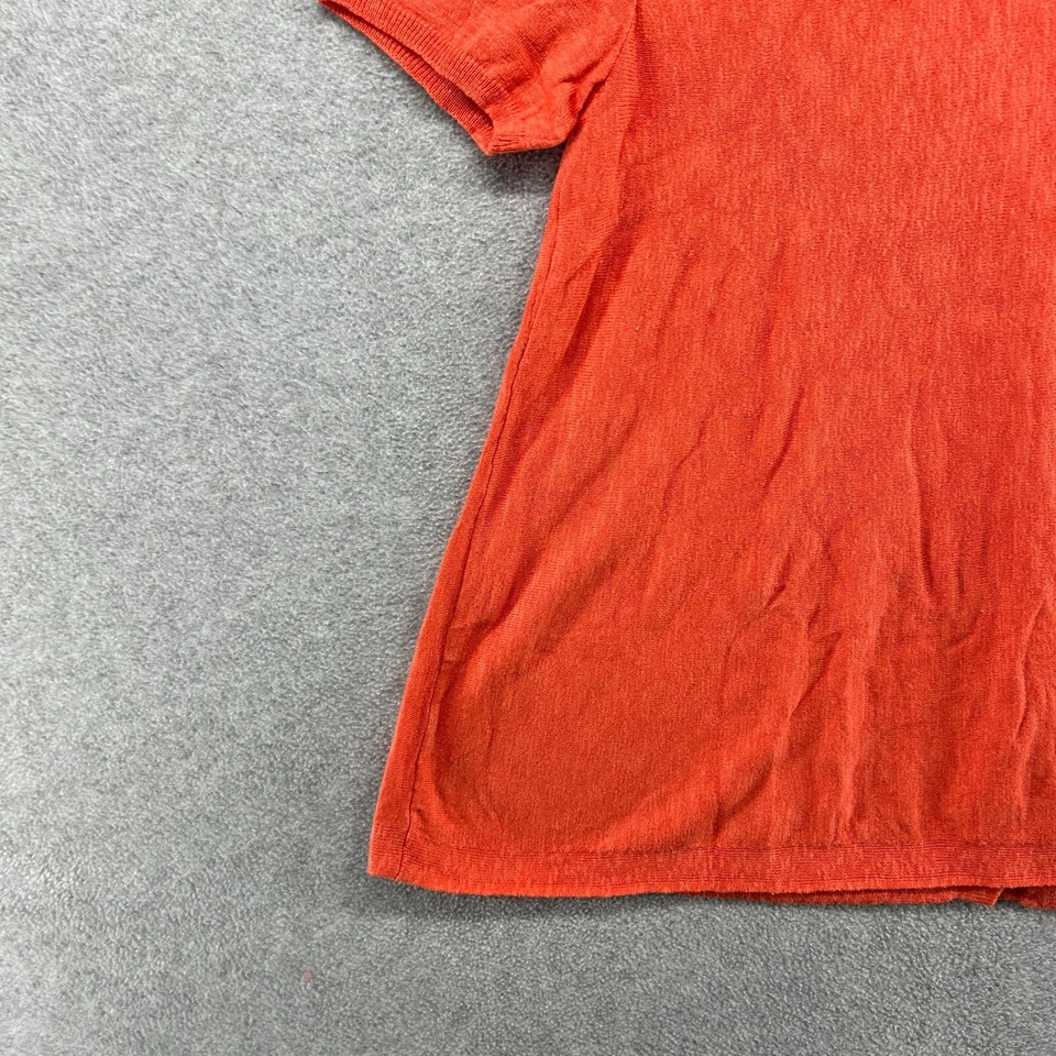 Blusa Moth By Anthropologie para mujer talla mediana naranja manga corta Foto 2 de 4