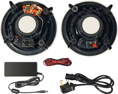 Bluetooth Bad Lautsprechersystem 2x 5,25'' Deckenlautsprecher Kabel Netzteil