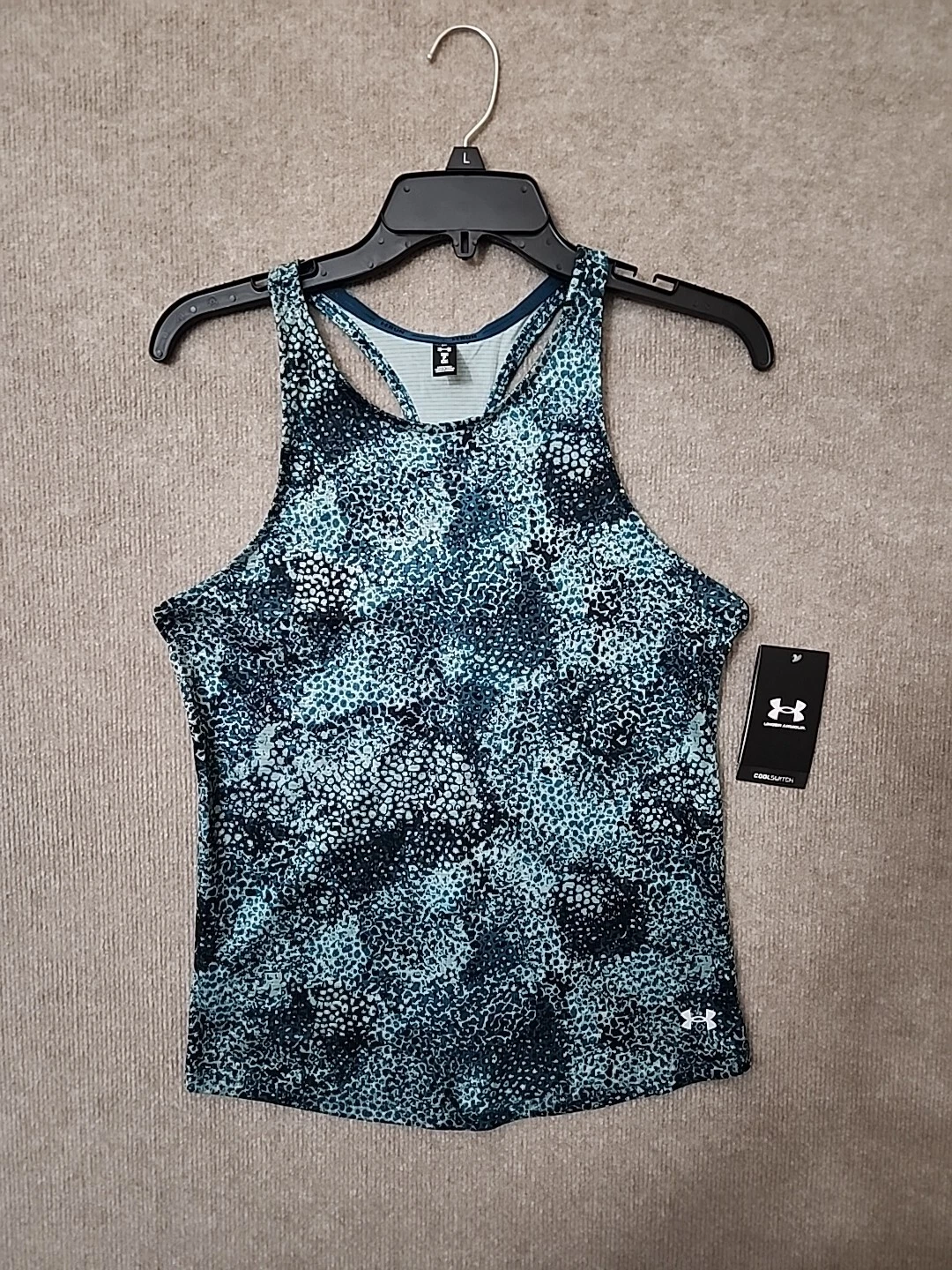 Under Armour UA CoolSwitch Run Atoll Tank Womens S Teal Racerback Fitted NEW